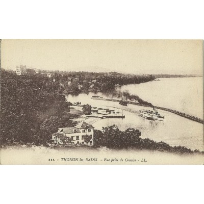 CPA: THONON-LES-BAINS. VUE PRISE DE CONCISE. Années 1910