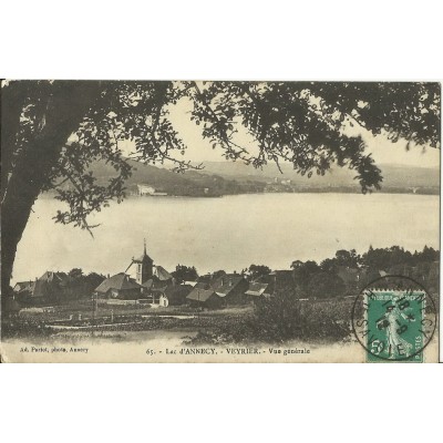 CPA: VUE GENERALE de VEYRIER (LAC d' ANNECY). Années 1900.