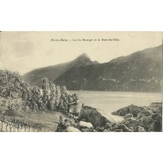 CPA: AIX-LES-BAINS.LAC DU BOURGET ET LA DENT-DU-CHAT. ANNEES 1910.