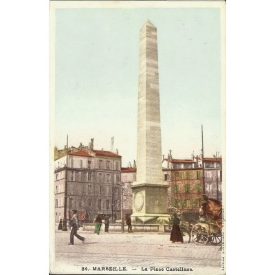 CPA: MARSEILLE, LA PLACE CASTELLANE, ANNEES 1910.