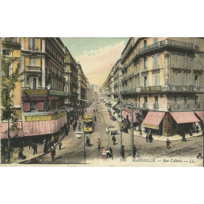 CPA: MARSEILLE, LA RUE COLBERT, ANNEES 1910.