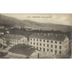 CPA: MENTON, LES CASERNES, vers 1900