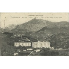 CPA: MENTON, Riviera Palace, Winter Palace et Montagne du Berceau. Années 1900