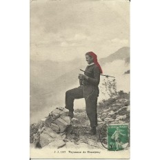 CPA: PAYSANNE DE CHAMPERY (SUISSE). ANNEES 1910.