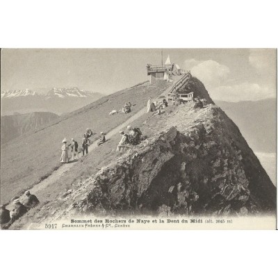 CPA: SOMMET DES ROCHERS DE NAYE ET LA DENT DU MIDI. Années 1910. Animée.