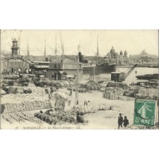 CPA: MARSEILLE, LA PLACE D'AFRIQUE, ANNEES 1900.