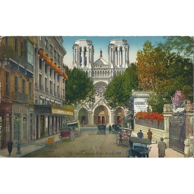 CPA: NICE. EGLISE NOTRE-DAME. COULEURS. Années 1930.