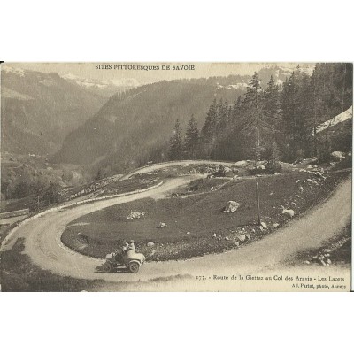 CPA: ROUTE DE LA GIETTAZ AU COL DES ARAVIS, LES LACETS. Années 1910 .