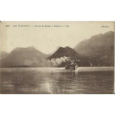 CPA: LAC d' ANNECYArrivée du Bateau à Talloires. Années 1900.