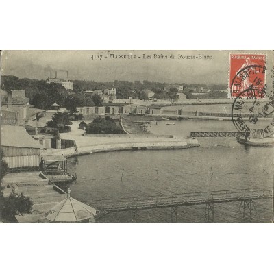 CPA: MARSEILLE, LES BAINS DU ROUCAS-BLANC, VERS 1900.