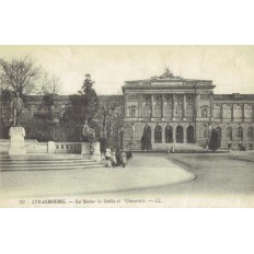 CPA - STRASBOURG - La Statue De Goethe & L'Université - Années 1910