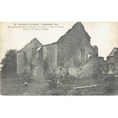 CPA - MONTCEAUX LES PROVINS - Rue De Brangy - Ferme Incendiée - Années 1910