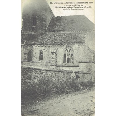 CPA - MONTCEAUX LES PROVINS - L'Eglise Après Le Bombardement - Années 1910