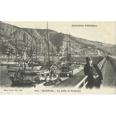 CPA: MENTON, La Jetée et Garavan, Années 1900