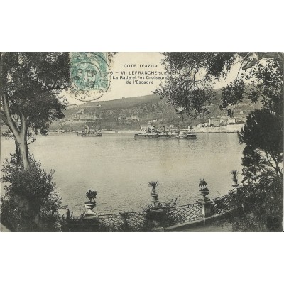 CPA: VILLEFRANCHE. La Rade, les Croiseurs, Années 1900