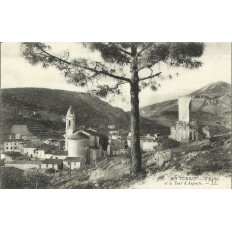 CPA: LA TURBIE.L'Eglise et la Tour d'Auguste, Années 1900.