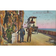 CPA: GRIMALDI-VENTIMIGLIA. Pont San-Luigi. Frontière. Années 1930.