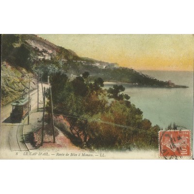 CPA: LE CAP D'AIL. Route de Nice à Monaco. Années 1910.