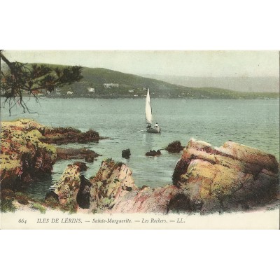 CPA: ILES DE LERINS, Sainte-Marguerite, Les Rochers, Années 1910.