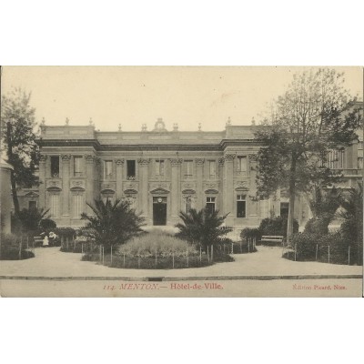 CPA: MENTON. HOTEL-DE-VILLE, Années 1900.