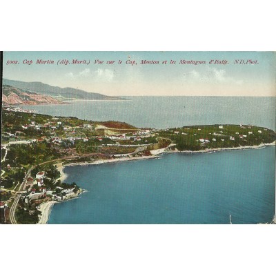 CPA: CAP MARTIN, Vue sur le Cap. Années 1910