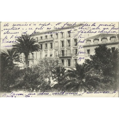 CPA: MENTON, HOTEL ROYAL WESTMINSTER. Années 1900