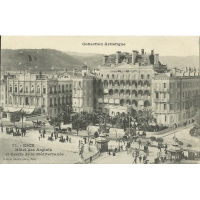 CPA: NICE. HOTEL DES ANGLAIS ET CERCLE DE LA MEDITERRANEE, Années 1900.