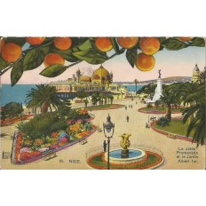 CPA - NICE, LA JETEE, LE JARDIN DU ROI ALBERT 1er (couleurs), vers 1910.