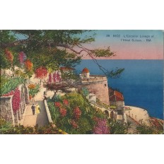 CPA - NICE, ESCALIER LESAGE ET L'HOTEL SUISSE (couleurs), vers 1930.