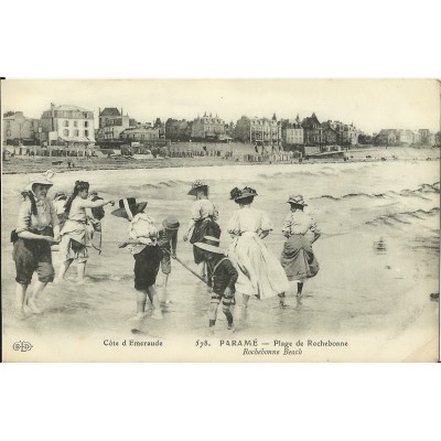 CPA: PARAME. PLAGE de Rochebonne (Animée), en 1900