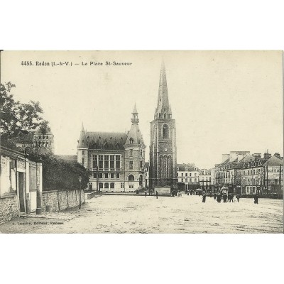 CPA: REDON, LA PLACE SAINT-SAUVEUR, vers 1920