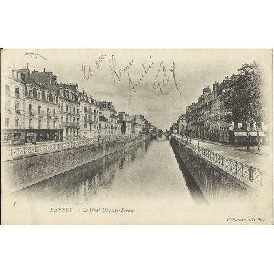 CPA: RENNES, LE QUAI DUGUAY-TROUIN, Années 1900