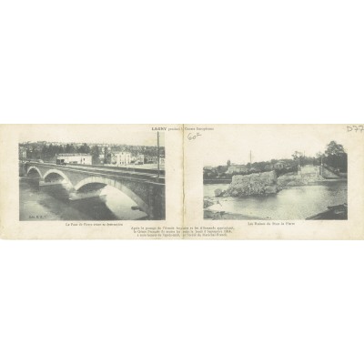 CPA - LAGNY - Le Pont Avant & Après Sa Destruction - Années 1910