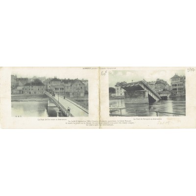 CPA - LAGNY - Le Pont De Fer Avant & Après Sa Destruction - Années 1910