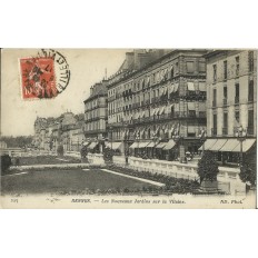 CPA: RENNES, NOUVEAUX JARDINS SUR LA VILAINE, vers 1910