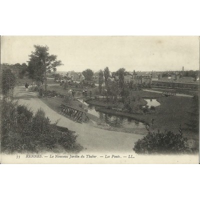 CPA: RENNES, NOUVEAU JARDIN DU THABOR, 1900