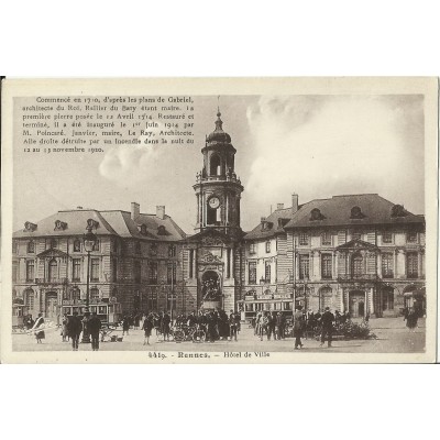 CPA: RENNES, L'HOTEL DE VILLE, Animé, vers 1900