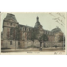 CPA: RENNES, LE LYCEE, Colorisée, vers 1900