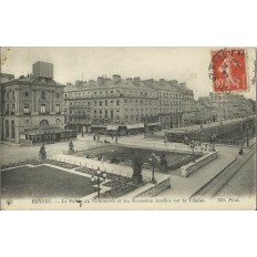 CPA: RENNES, LLE PALAIS DU COMMERCE, Jardins, vers 1910