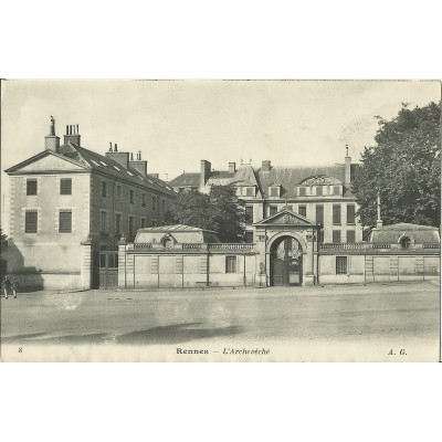 CPA: RENNES, L'ARCHEVECHE, Années 1900