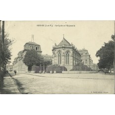 CPA: RENNES, Le Lycée. L'Université, vers 1910