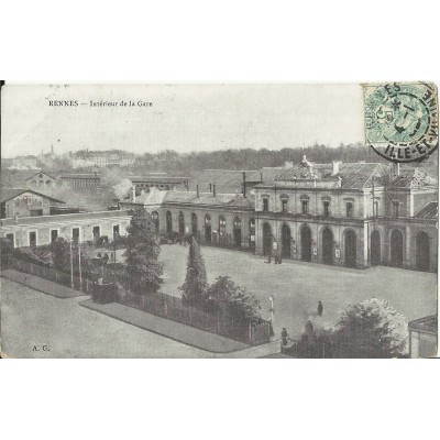 CPA: RENNES, L'INTERIEUR DE LA GARE, vers 1900