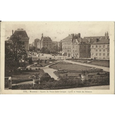 CPA: RENNES. SQUARE DU PALAIS ST-GEORGES, vers 1930