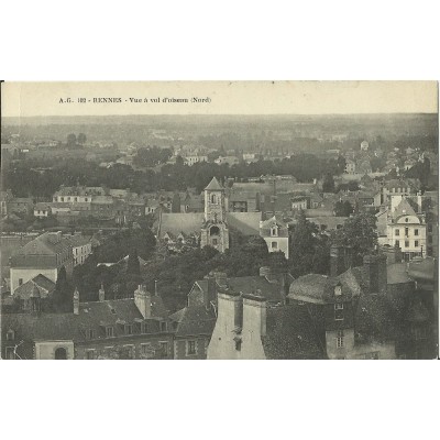 CPA: RENNES. VUE à vol d'oiseau (NORD), Années 1900.