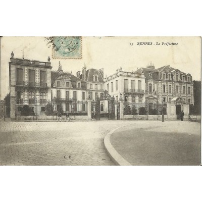 CPA: RENNES. LA PREFECTURE en 1900