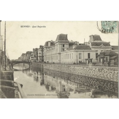 CPA: RENNES. QUAI DUJARDIN Années 1900.