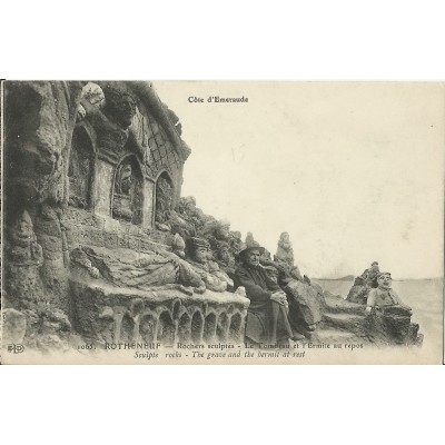 CPA: ROTHENEUF, rochers sculptés, LE TOMBEAU & L'HERMITE AU REPOS, 1910