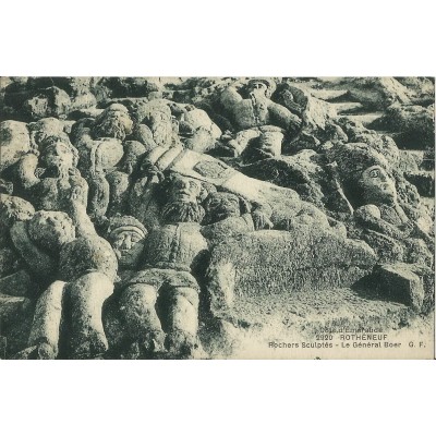 CPA: ROTHENEUF, rochers sculptés, LE GENERAL BOER, 1910