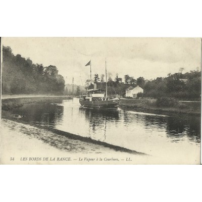 CPA: LES BORDS DE LA RANCE, Le Vapeur à la Courbure, vers 1910