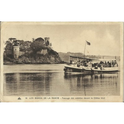 CPA: LES BORDS DE LA RANCE, PASSAGE DES VEDETTES, Le Chene Vert, vers 1920